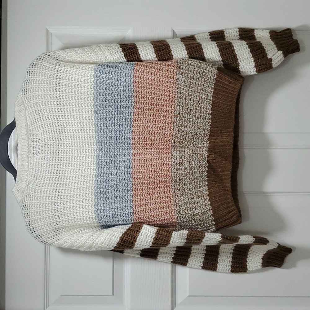 Multi Color Striped Boho Sweater - Picture 4 of 5